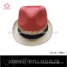 Sombreros de paja del color sombrero de paja fedora de la paja de la venta sombrero de paja del fedora